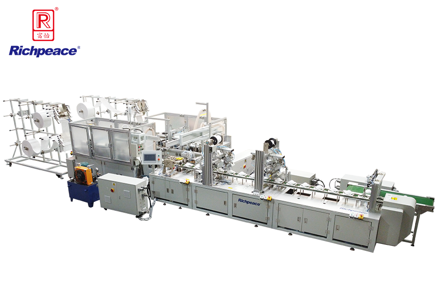 富怡全自動罩杯口罩二合一標(biāo)準型生產(chǎn)線（焊頭帶）